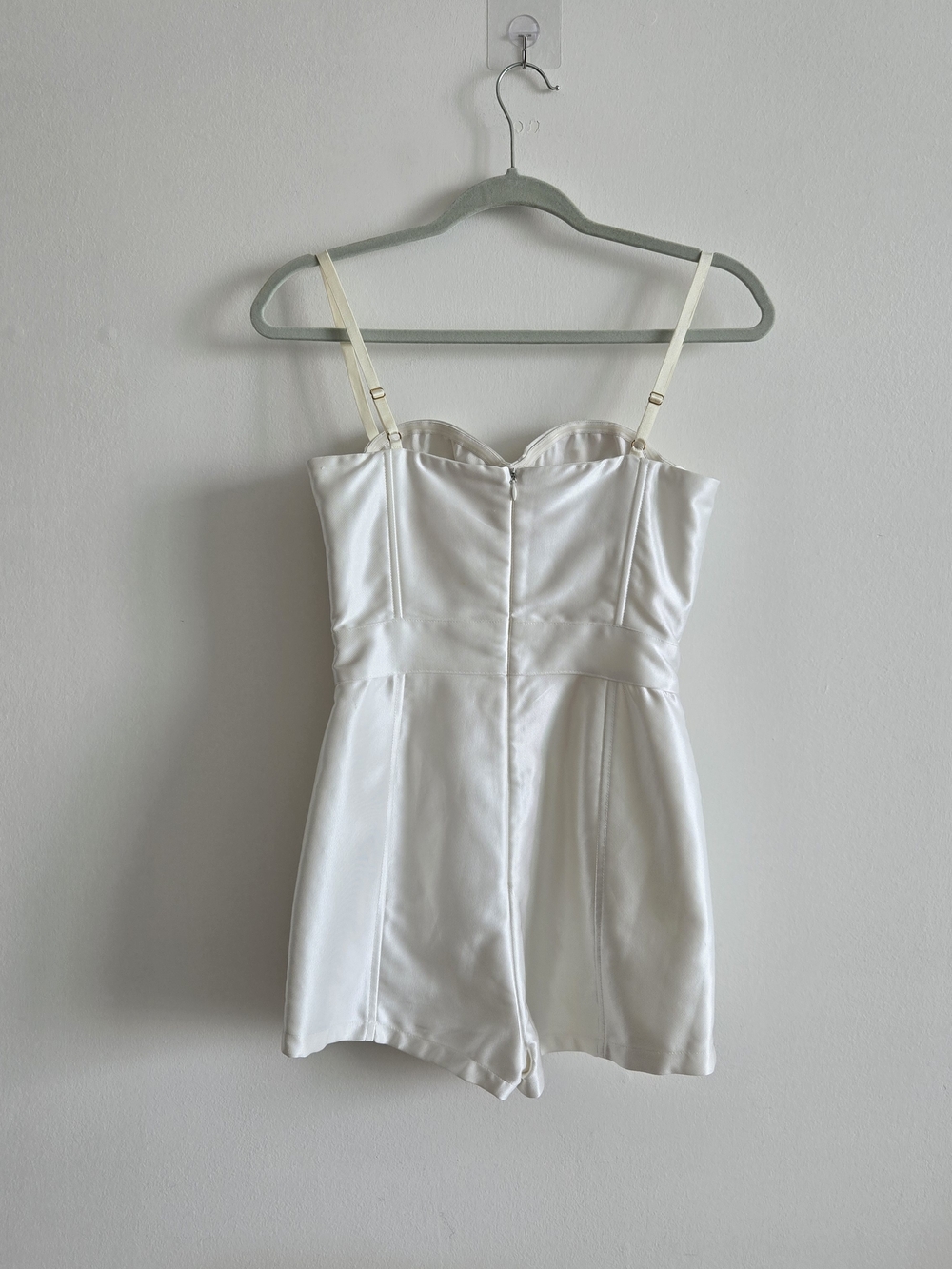 MISHA COLLECTION Ivory Satin Bustier Romper - Picture 4 of 4